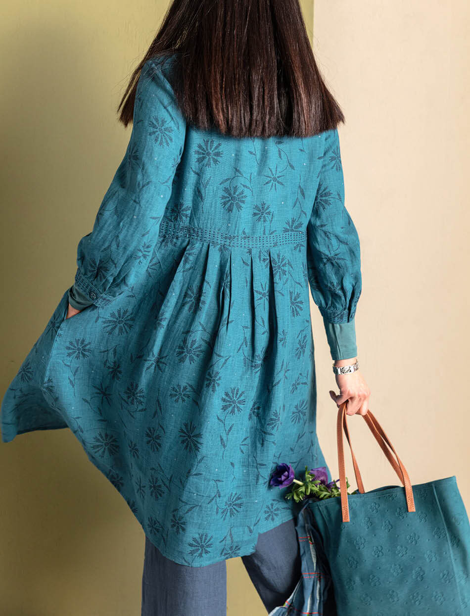 “Leia” woven linen dress