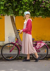 Gilet "Pauline" en coton biologique/recyclé - figue