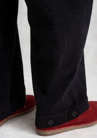 Corduroy broek "Rime"⁠van biologisch katoen - zwart