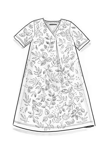 Trikåklänning ” Ophelia” i ekologisk bomull/modal - rosmarin/mönstrad