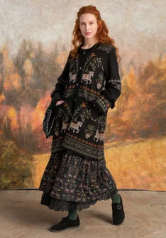 Strickjacke „Fåle“ aus Lammwollmischung/Bio-Baumwolle - schwarz