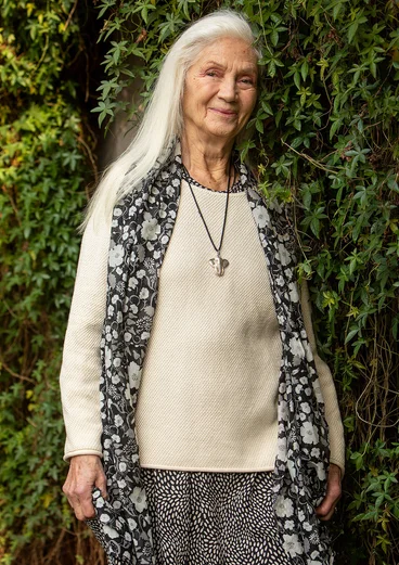 Strukturstrick-Pullover aus Bio-Baumwolle - undyed