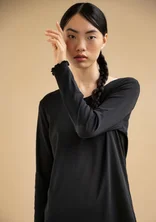 Organic cotton jersey top - svart