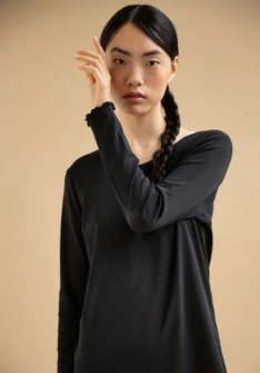 Organic cotton jersey top - svart