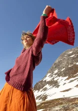 “Forgetmenot” alpaca blend sweater - aubergine/melange