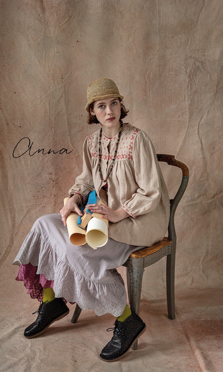 “Anna” linen blouse