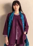 Blouse d'artiste "Greta" en tissu de coton biologique/lin (allium L)