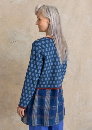 Strickjacke „Vendela“ aus Bio-/Recycling-Baumwolle - pazifikblau