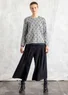 “Tove” organic/recycled cotton favourite sweater (grey melange/patterned XL)