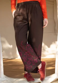 “Dawn” organic cotton trousers - dark aubergine