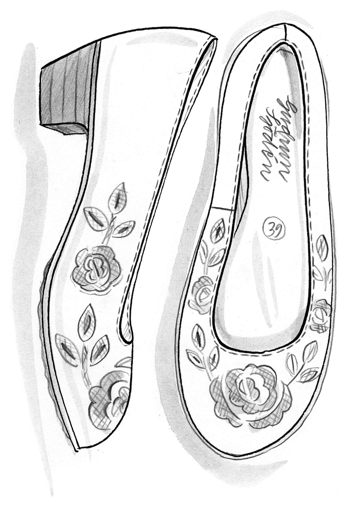 “Roza” nappa heels