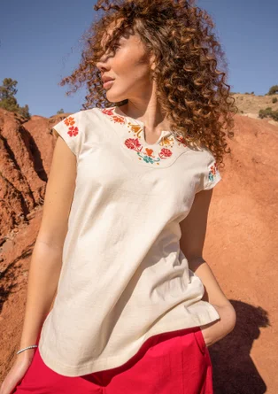 “Fernanda” organic cotton top - almond milk