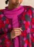 Gilet fleuri "Hillevi" en coton biologique/recyclé (aubergine L)
