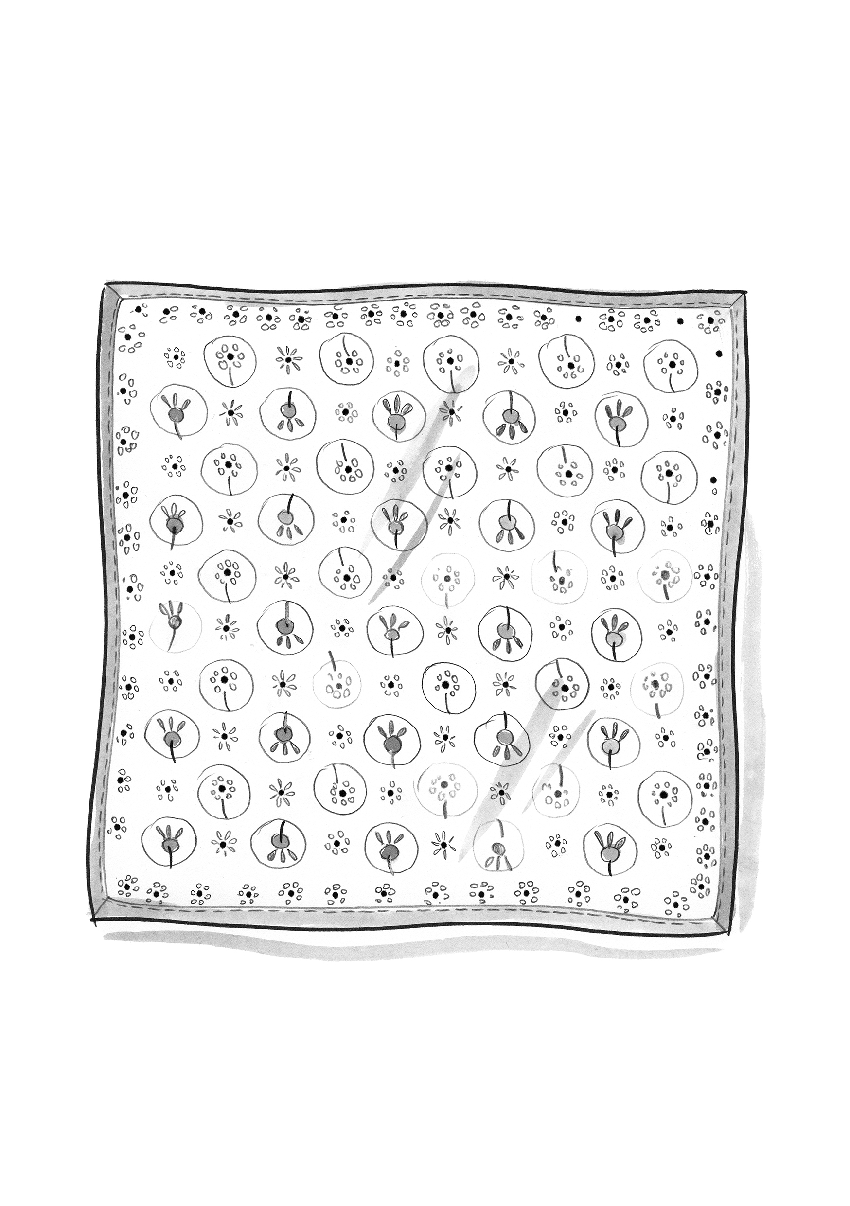 “Indra” tablecloth in organic cotton mountain ash