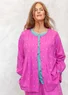 Vævet kunstnerbluse "Signe" i økologisk bomuld (vild rose XXL)