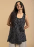 Tricot singlet "Dot" van biologisch katoen/modal/elastaan (zwart M)