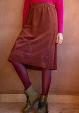 “Zari” velour skirt in organic cotton/recycled polyester - red curry