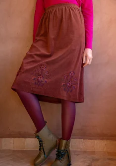 Veloursrock „Zari“ aus Bio-Baumwolle/Recycling-Polyester - curryrot