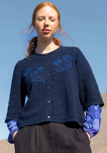 Gilet "Shadow" en laine d'agneau mélangée - bleu nuit