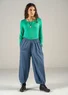 “Olivia” woven organic cotton harem trousers (mountain blue XXL)