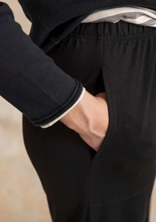 Jerseyhose aus Viskose/Elasthan - schwarz