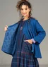 “Bodil” woven linen jacket (indigo blue S)