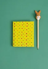 Bloc-notes « Kavya » en papier recouvert de tissu - kiwi