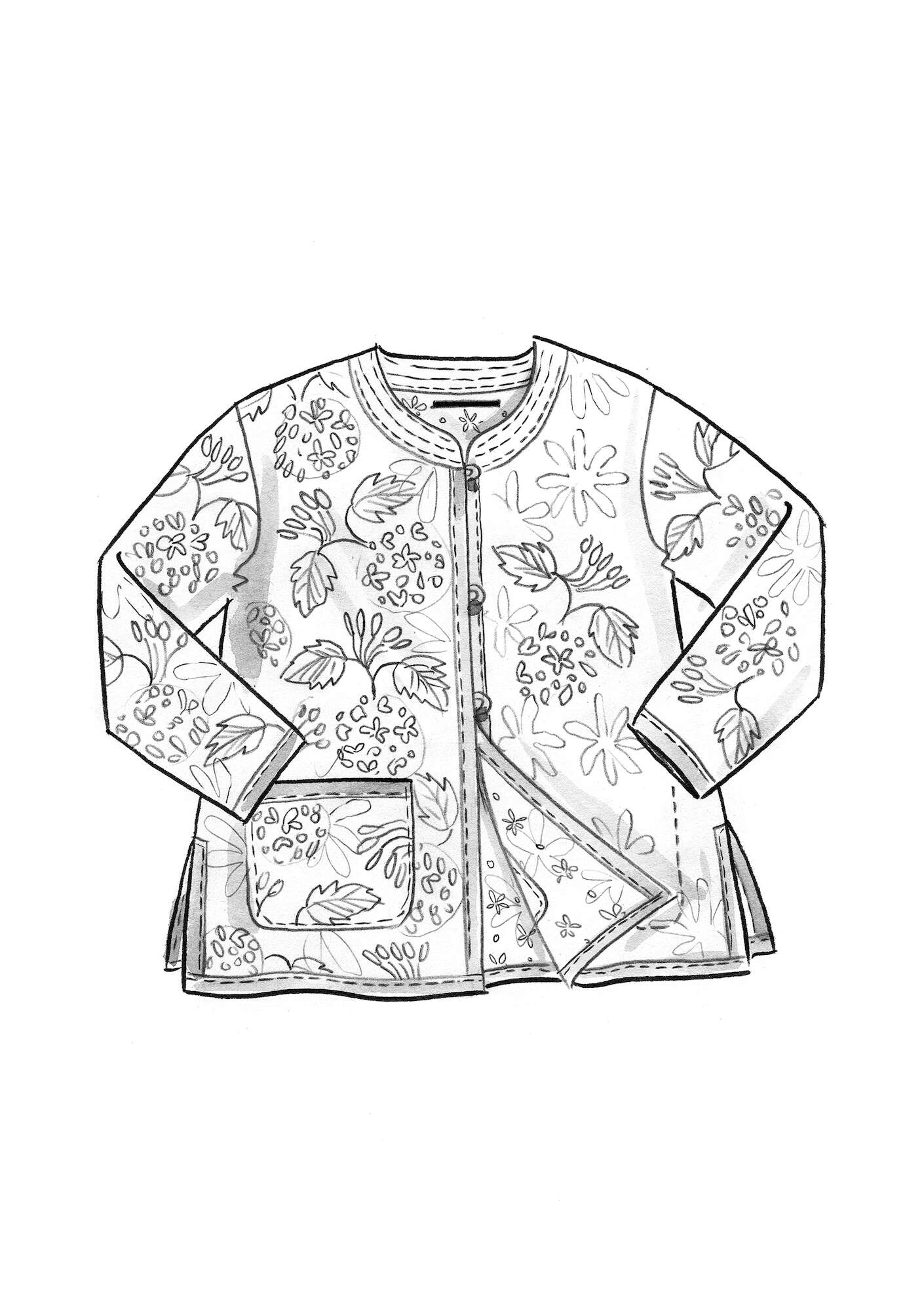 “Malkha” quilted jacket in organic cotton indigo