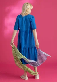 Webkleid aus Bio-Baumwolle - kornblumenblau