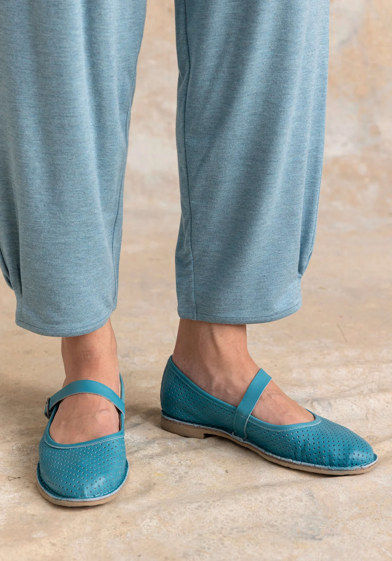 Nappa ballerina pumps - teal