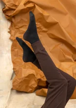 Legging en jersey de coton biologique côtelé - aubergine foncé