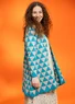 Gemusterte Strickjacke „Zigzag“ aus Bio-Baumwolle (türkis M)