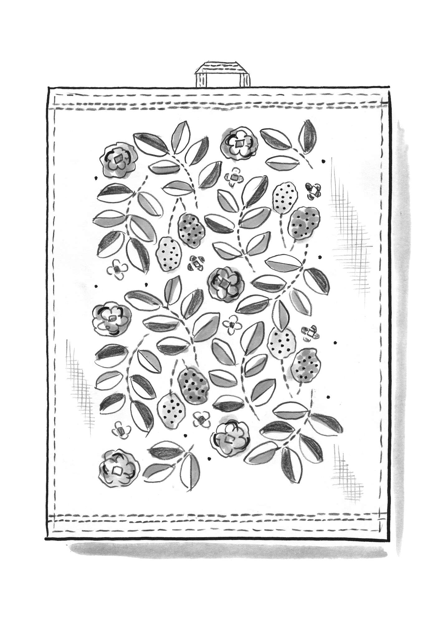  “Tulsi” block-printed organic cotton tea towel