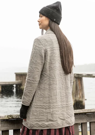 Langstrickjacke „Nova Scotia“ aus Lammwolle - grau