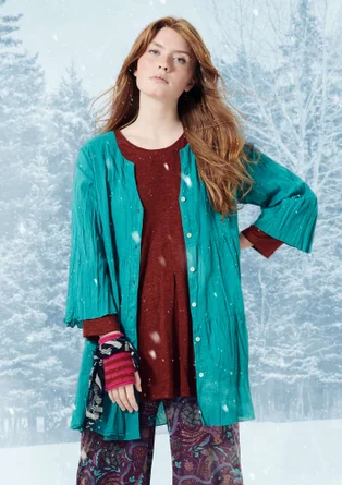 “Pimpinella” organic cotton blouse - aqua green