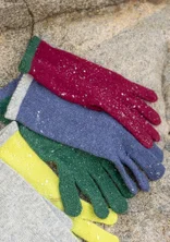 Fingerhandschuhe aus Wolle - indigo