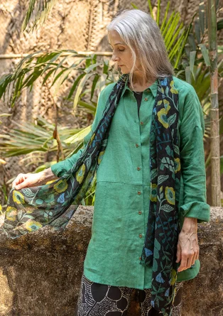 Tunique "Galapagos" en lin tissé - vert verre de mer