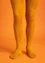 Solid-colored tights in recycled nylon (mustard S/M)