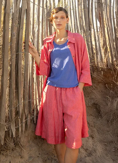 “Bifrost” woven shirt dress in linen