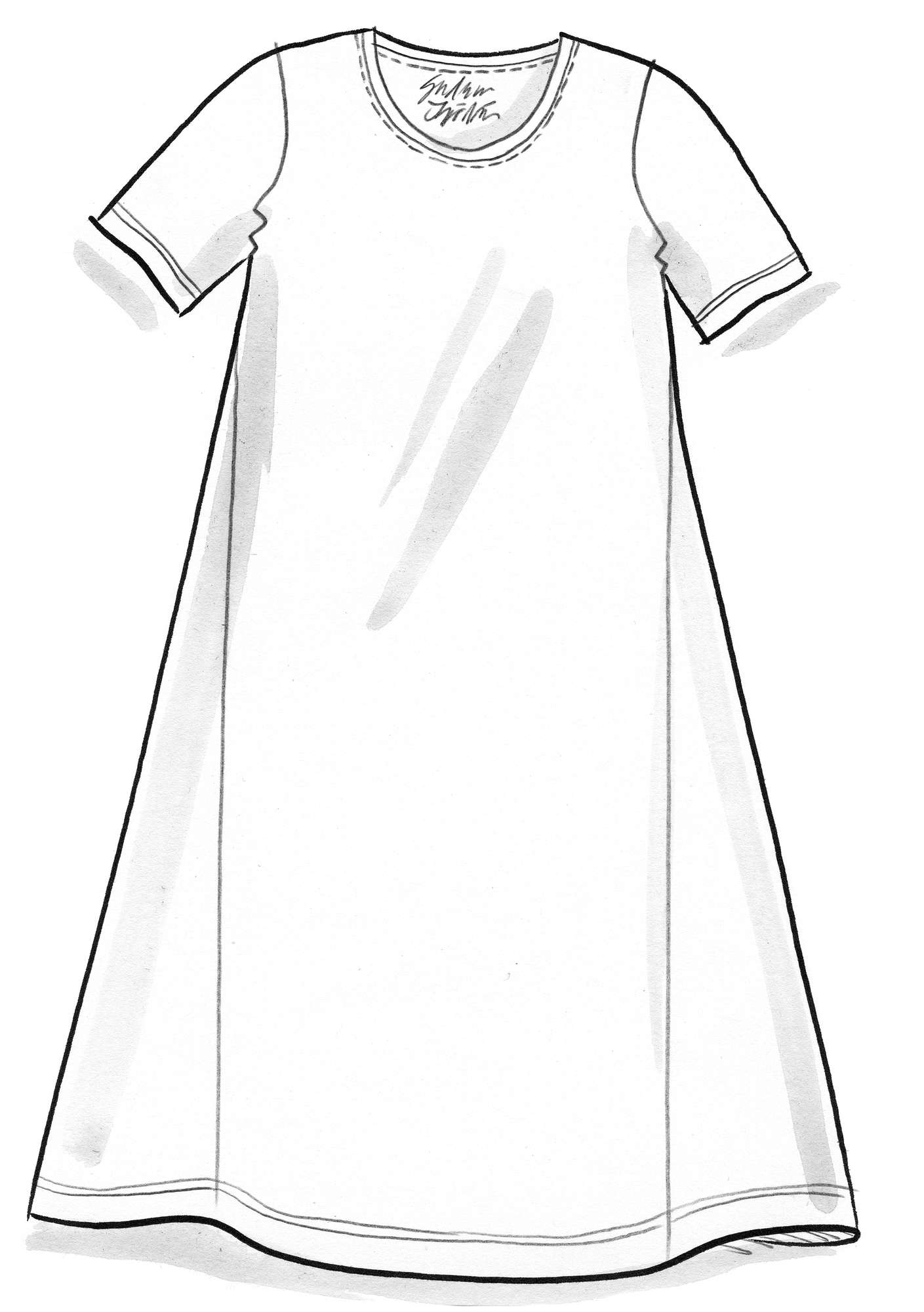 “Cordelia” jersey dress in organic cotton/modal