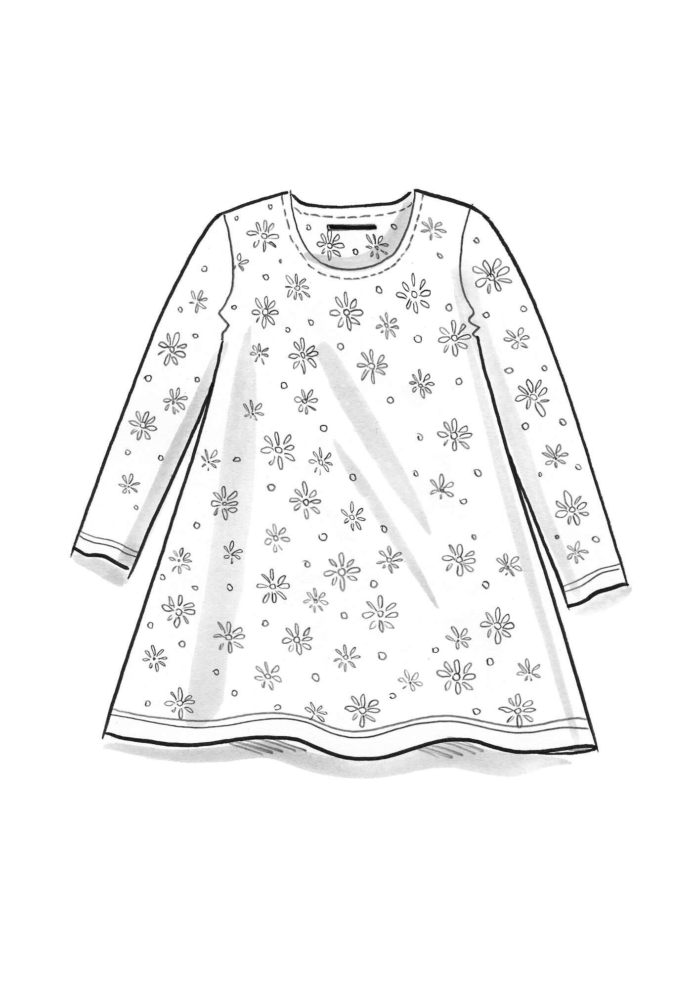 “Buthi” jersey tunic in organic cotton/modal indigo