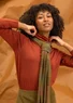 “Sylvi” rib-knit organic cotton/wool scarf (dark olive One Size)
