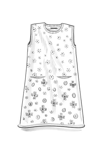 Stickad tunika "Iris" i ekologisk/återvunnen bomull - pistage0SL0mnstrad