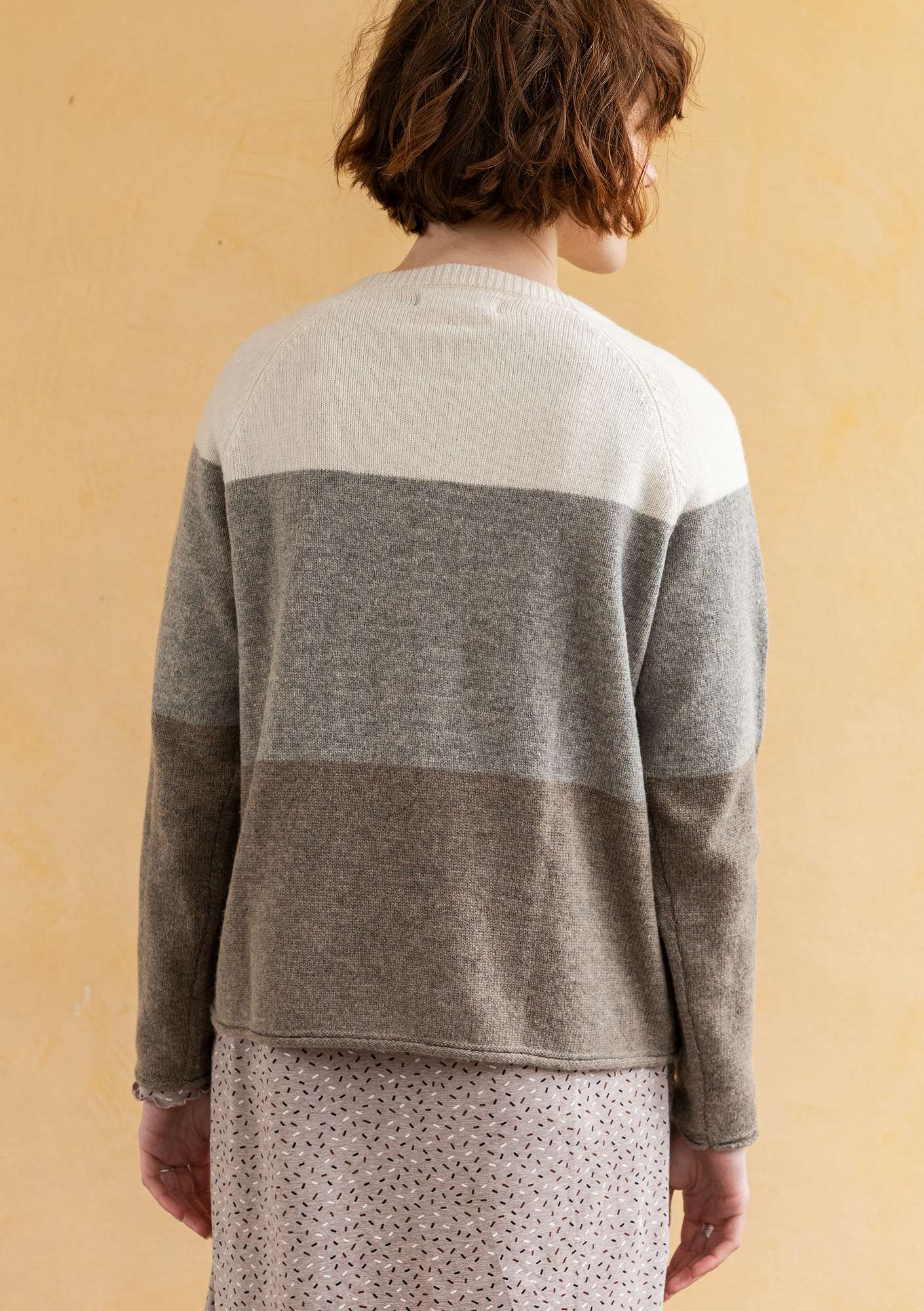 “Spicy” sweater in lambswool/recycled nylon light gray melange thumbnail