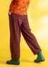 “Stella” organic cotton/elastane jersey trousers (aubergine M)