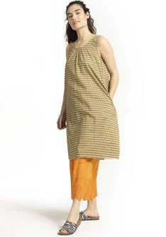 “Lea” woven organic cotton dress - umber
