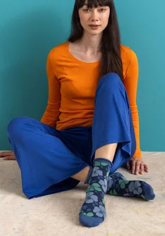 Chaussettes ”Theia” en coton biologique - bleu Pacifique