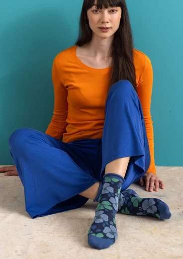 Sokken "Theia" van biologisch katoen - Stille Oceaanblauw