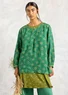 Bluse „Ester“ aus Leinengewebe (malachit-gemustert XL)
