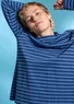 Striped mock turtleneck in organic cotton (indigo blue XS)